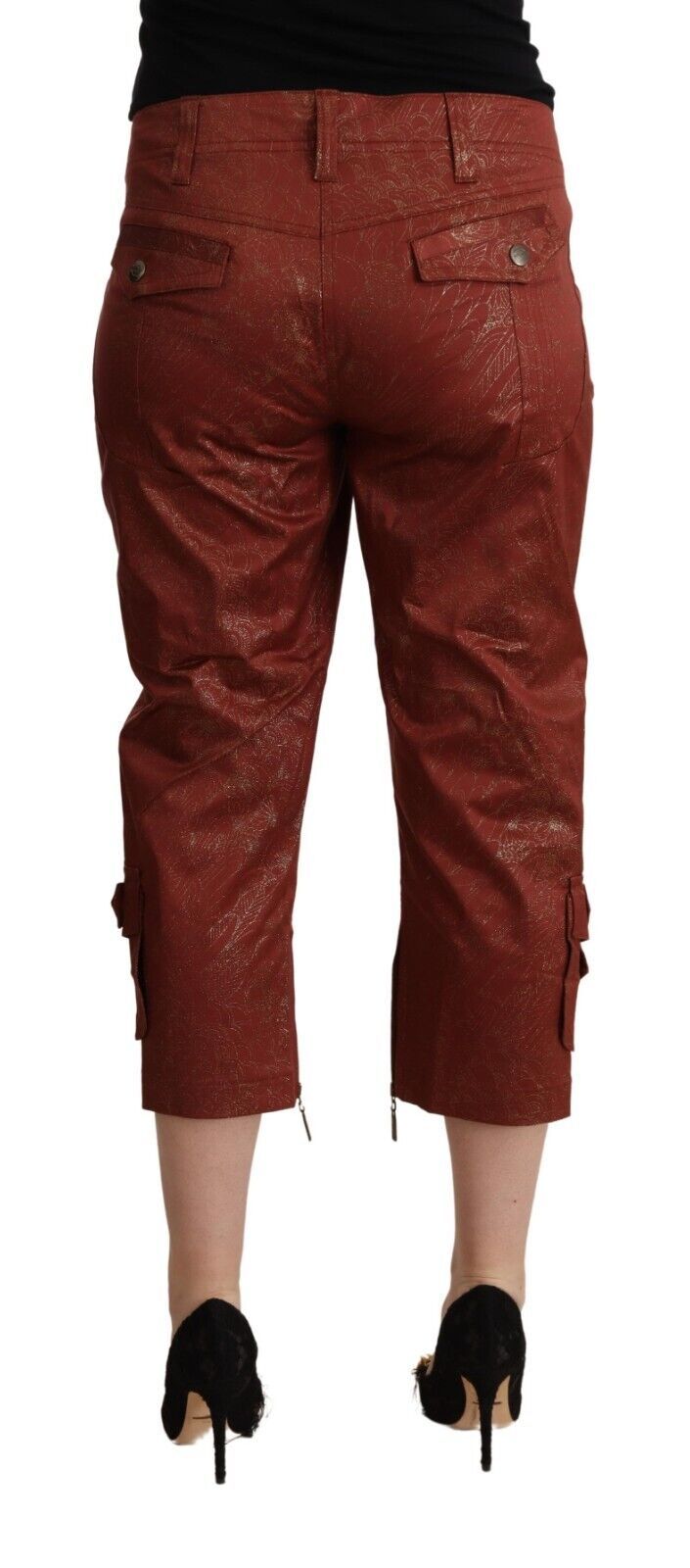 Chic Brown Cropped Cotton Pants Just Cavalli