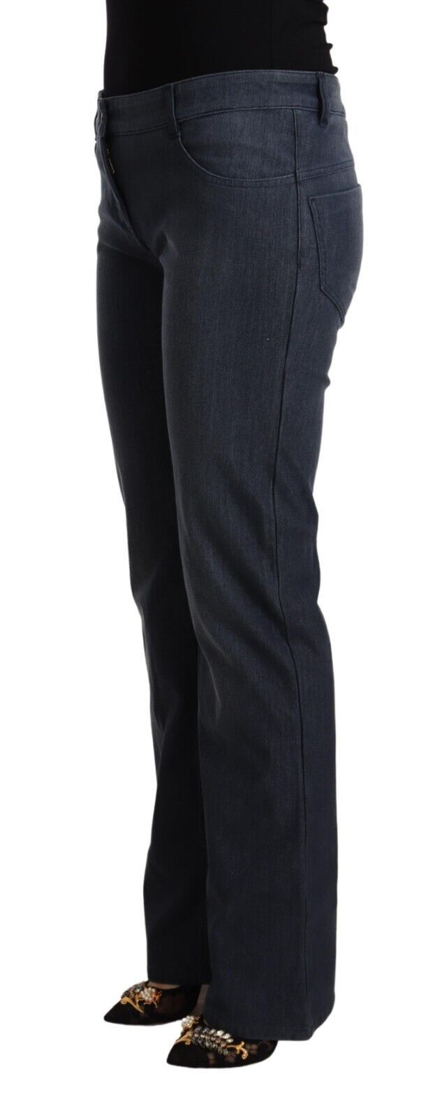 Chic Dark Blue Straight Cut Jeans MARGHI LO'