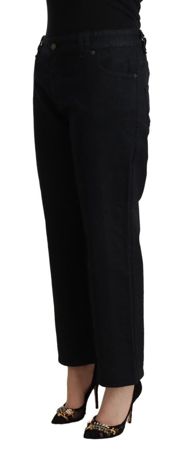 Elegant High Waist Cropped Jeans John Galliano