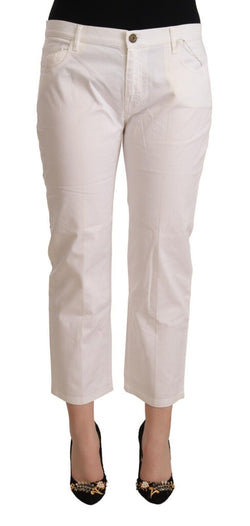 Chic White Mid Waist Skinny Cropped Jeans L'Autre Chose