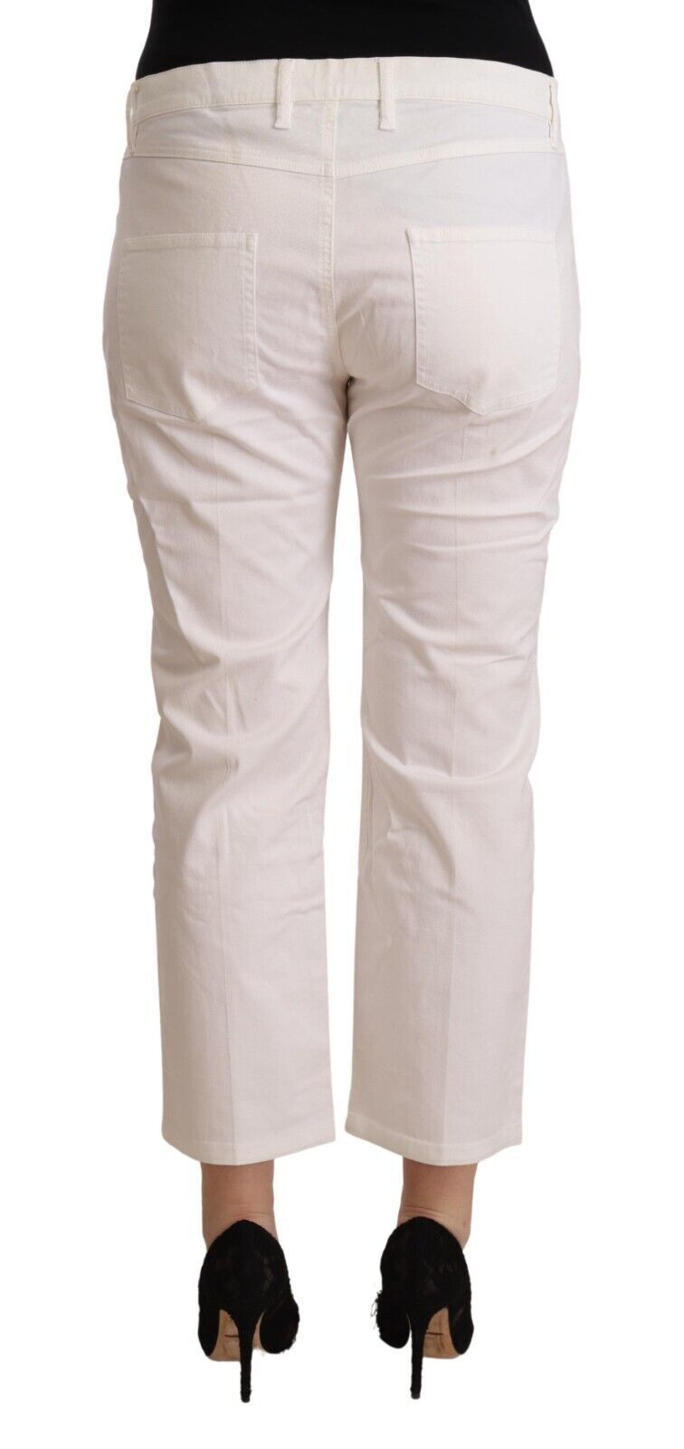 Chic White Mid Waist Skinny Cropped Jeans L'Autre Chose