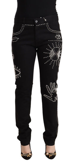 Embellished Black Mid-Waist Denim Valentino