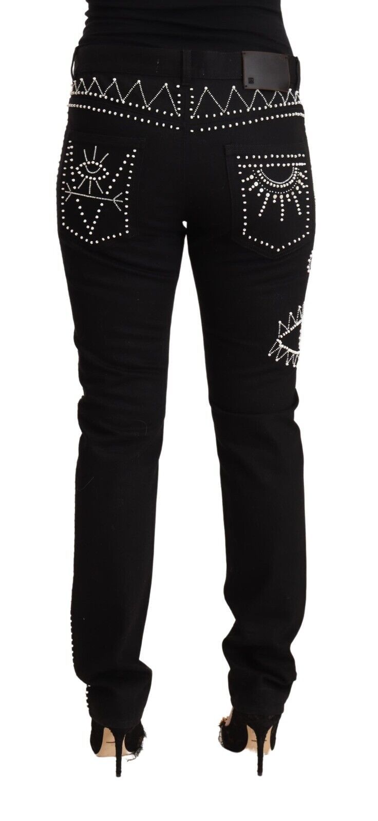 Embellished Black Mid-Waist Denim Valentino