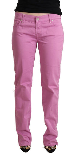 Elegant Tapered Pink Denim Jeans Jacob Cohen