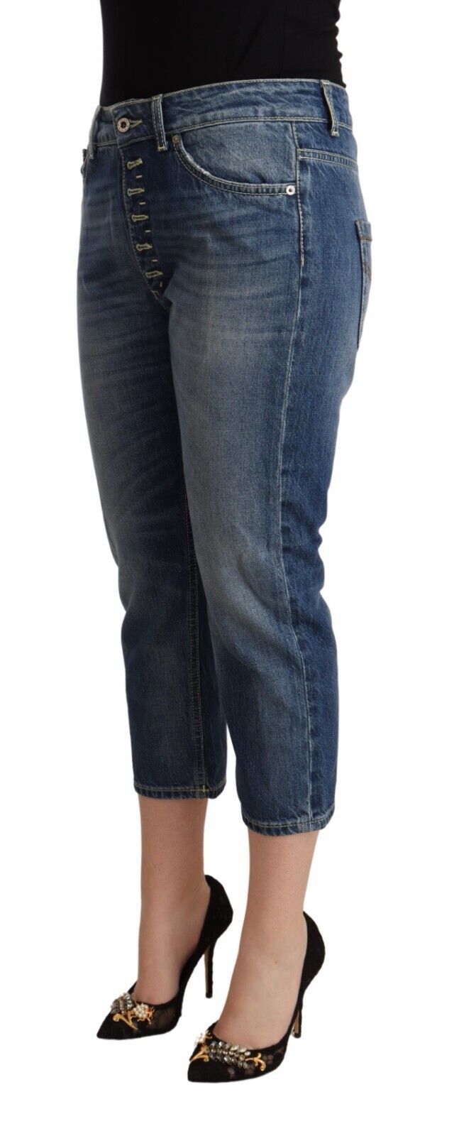 Elegant Mid-Waist Cotton Denim Jeans Dondup