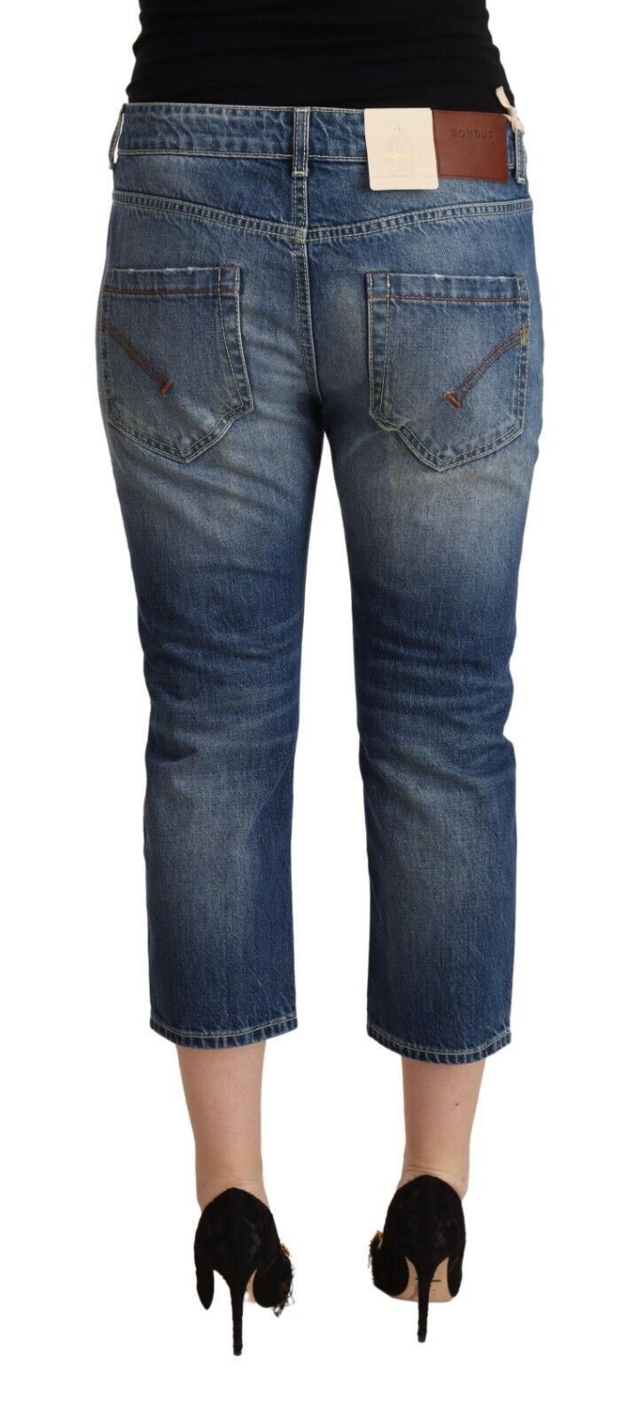 Elegant Mid-Waist Cotton Denim Jeans Dondup