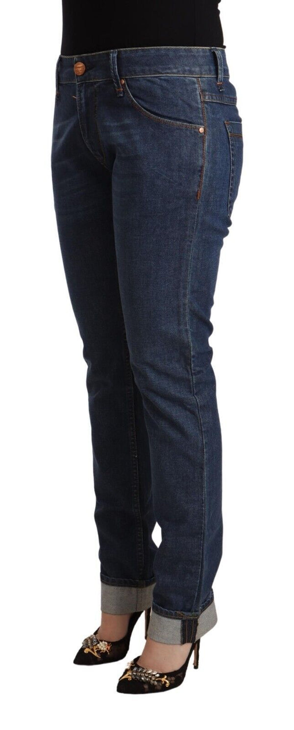 Elegant Mid Waist Skinny Denim Acht