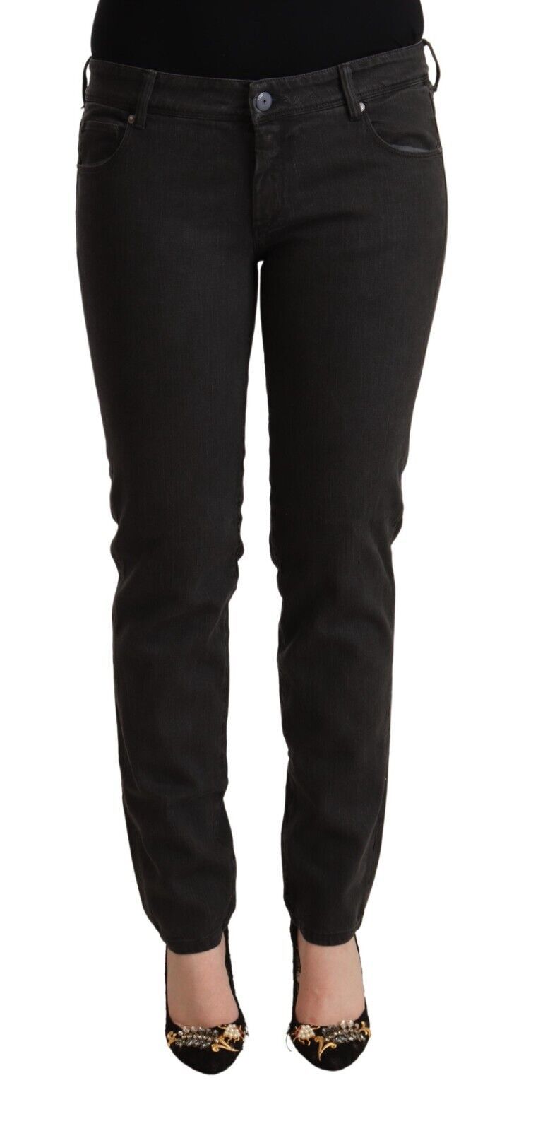 Chic Black Low Waist Skinny Denim Ermanno Scervino