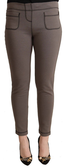 Chic Gray Mid Waist Skinny Pants for Sophisticated Style John Galliano