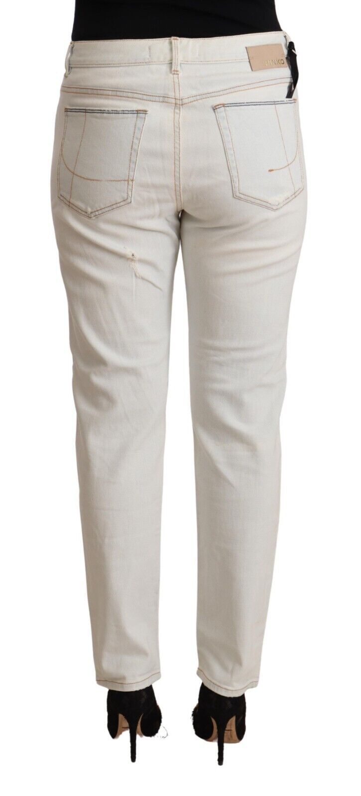 White Mid Waist Skinny Denim Jeans PINKO