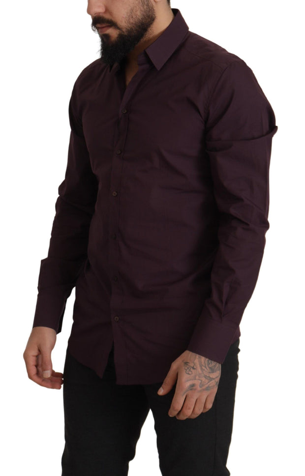 Regal Purple Slim Fit Dress Shirt Dolce & Gabbana