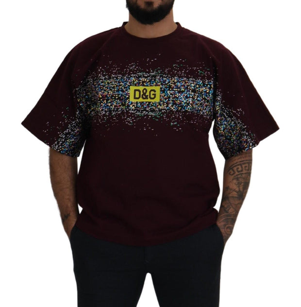 Bordeaux Crewneck Cotton Tee Dolce & Gabbana