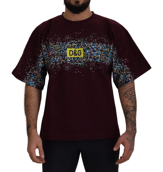 Bordeaux Crewneck Cotton Tee Dolce & Gabbana