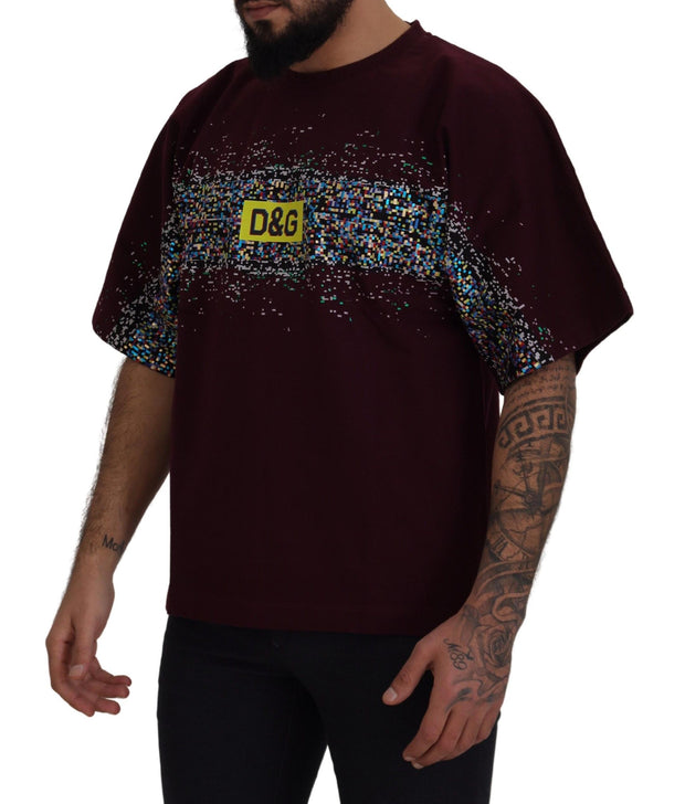 Bordeaux Crewneck Cotton Tee Dolce & Gabbana