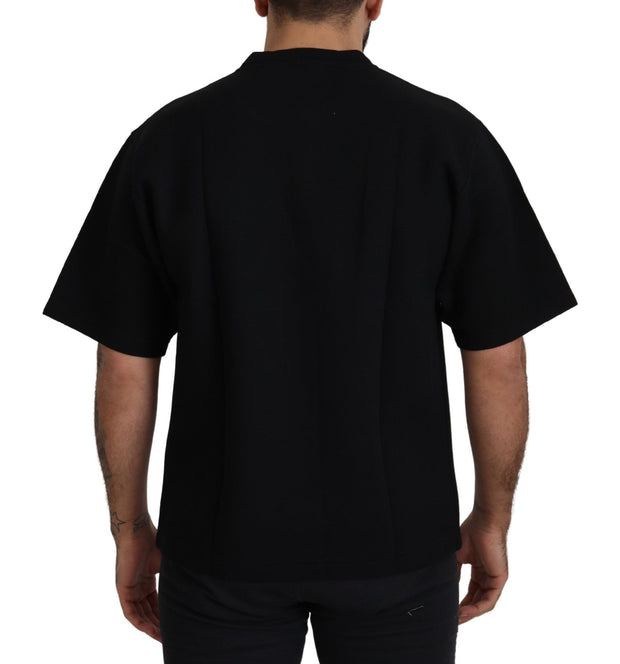 Elegant Black Cotton Blend Crewneck T-Shirt Dolce & Gabbana