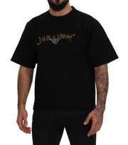 Elegant Black Cotton Blend Crewneck T-Shirt Dolce & Gabbana