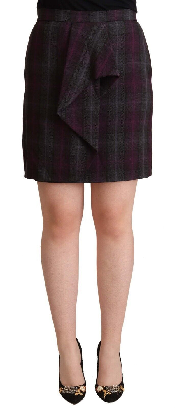 Elegant High Waisted Checkered Skirt BENCIVENGA