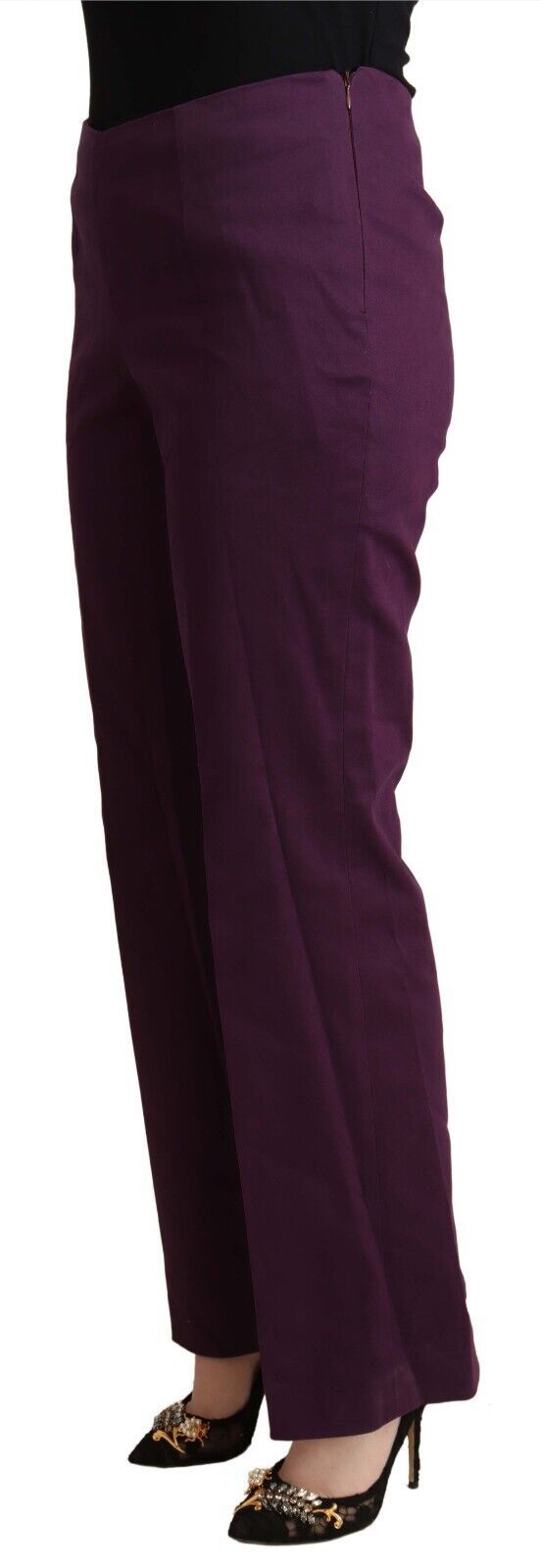 Elegant Violet High Waist Tapered Pants BENCIVENGA