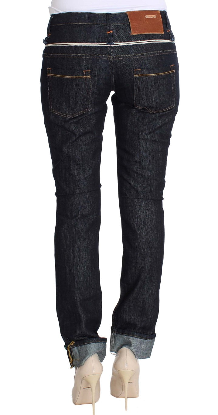 Elegant Straight Leg Dark Blue Jeans Acht