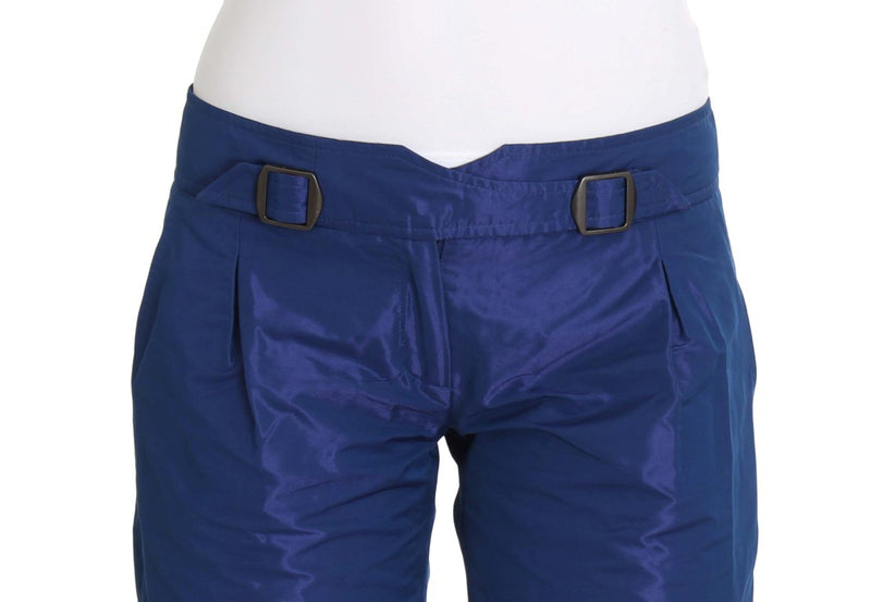 Chic Blue Mid Waist Shorts Ermanno Scervino