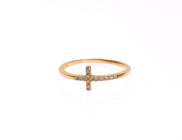 Chic Handmade Golden CZ Crystal Ring Nialaya