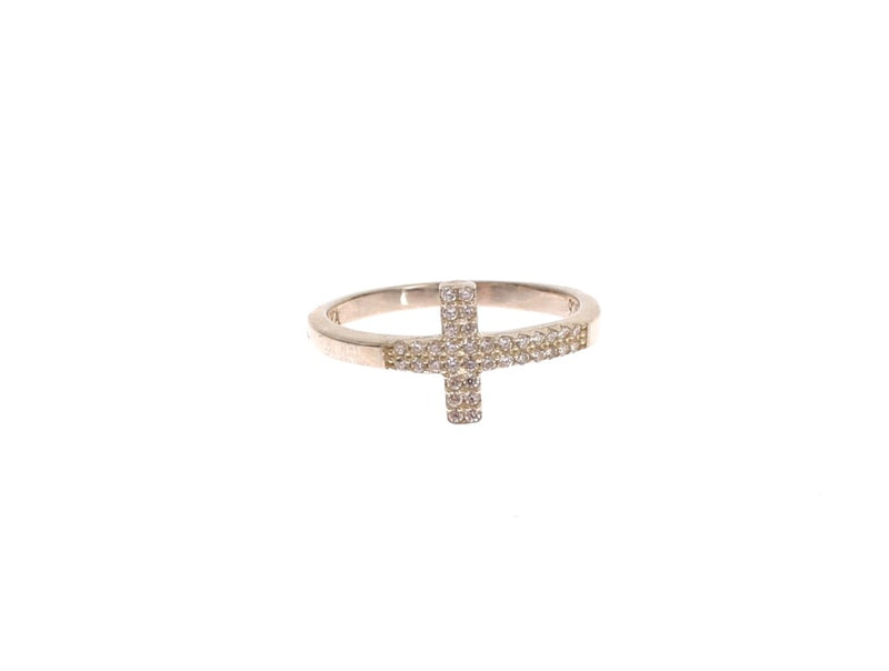 Silver CZ Cross Statement Ring Nialaya