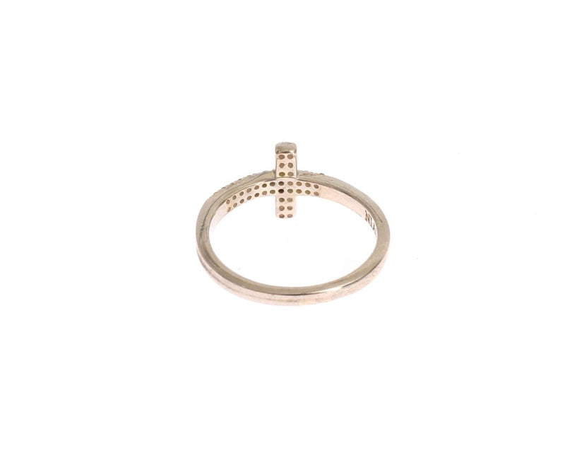 Silver CZ Cross Statement Ring Nialaya