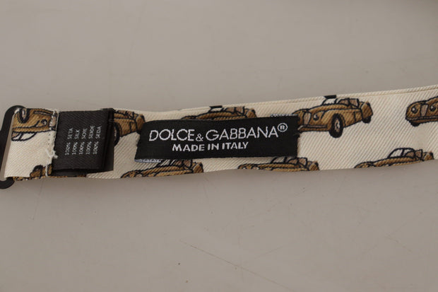 Elegant Car Print Silk Bow Tie Dolce & Gabbana