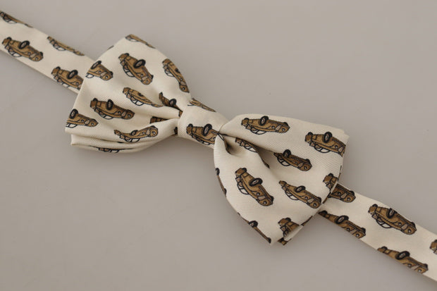 Elegant Car Print Silk Bow Tie Dolce & Gabbana