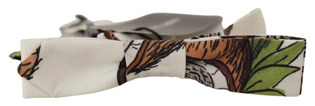 Elegant White Silk Patterned Bow Tie Dolce & Gabbana