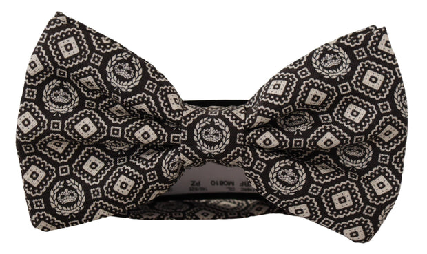 Elegant Black Silk Bow Tie Dolce & Gabbana