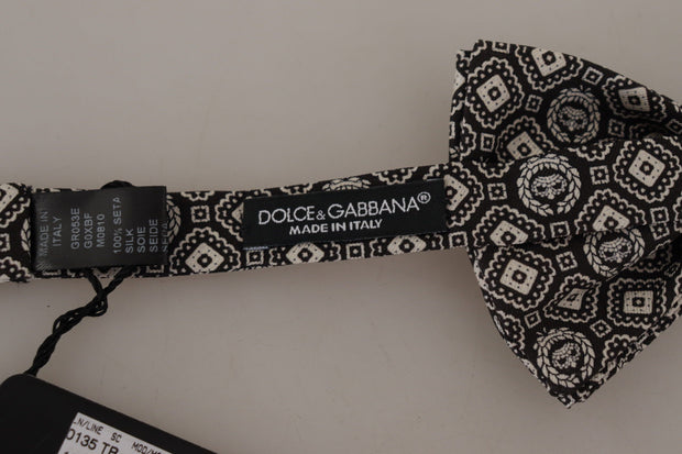 Elegant Black Silk Bow Tie Dolce & Gabbana