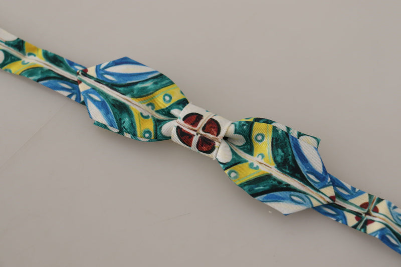 Elegant Silk Majolica Print Bow Tie Dolce & Gabbana