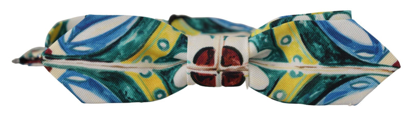 Elegant Silk Majolica Print Bow Tie Dolce & Gabbana