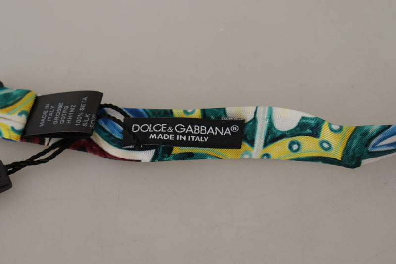 Elegant Silk Majolica Print Bow Tie Dolce & Gabbana