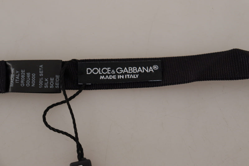 Elegant Black Silk Bow Tie Dolce & Gabbana