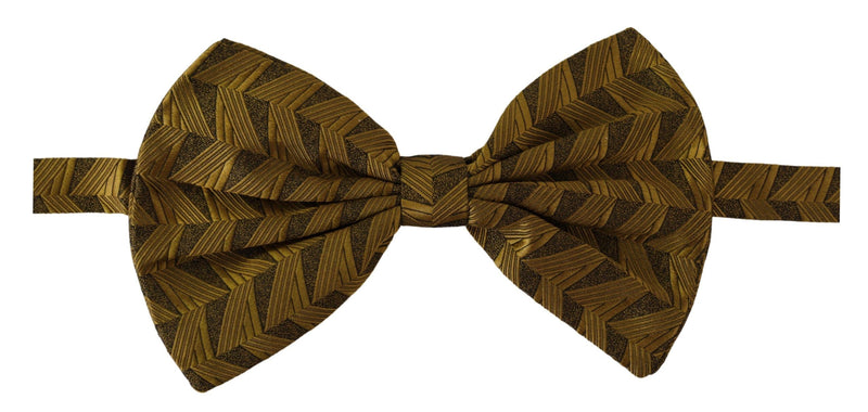 Elegant Gold Silk Bow Tie Dolce & Gabbana