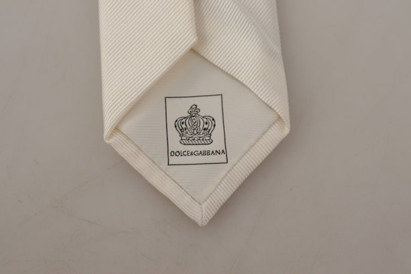 Elegant White Silk Men's Tie Dolce & Gabbana