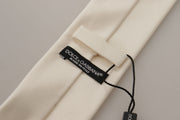 Elegant White Silk Men's Tie Dolce & Gabbana