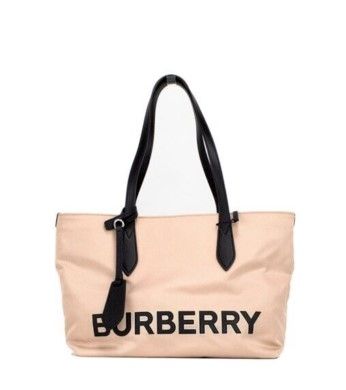 Small Rose Beige Logo Branded Econyl Nylon Tote Shoulder Handbag Purse Burberry