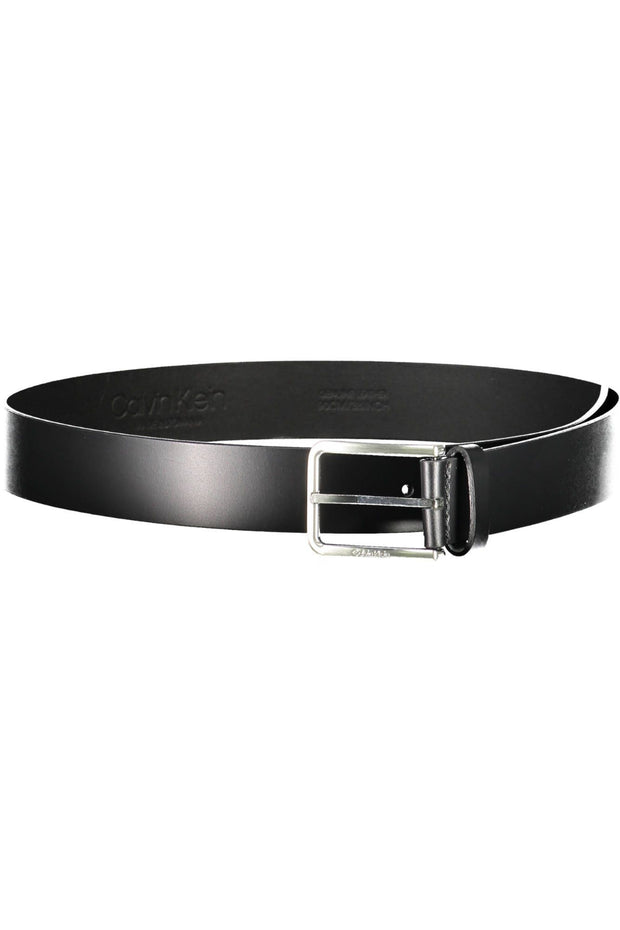 Black Leather Men Belt Calvin Klein