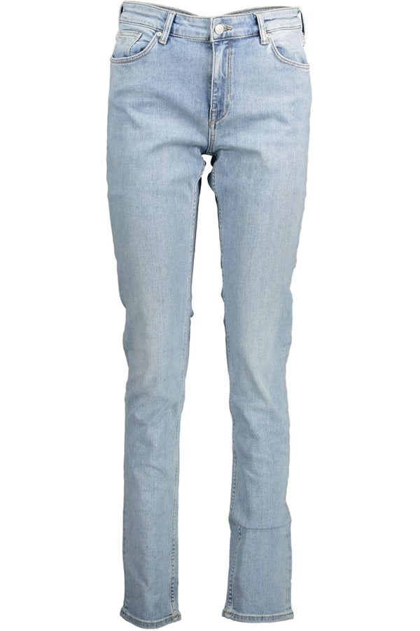 Light Blue Cotton Women Jeans Gant