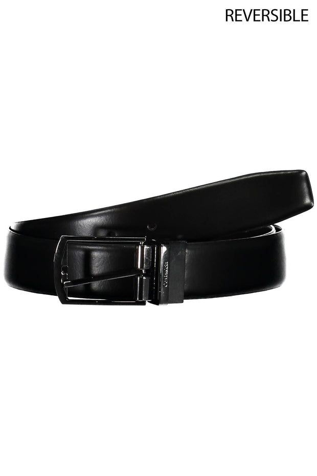 Black Leather Men Belt Calvin Klein