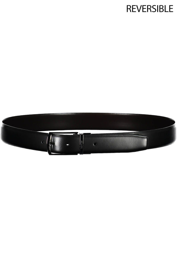 Black Leather Men Belt Calvin Klein