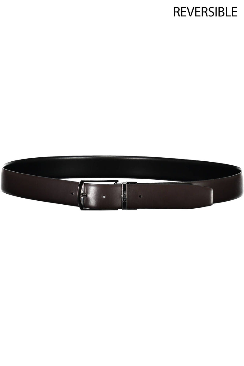 Black Leather Men Belt Calvin Klein