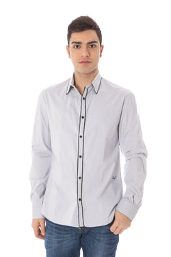 Light Blue Cotton Men Shirt Costume National