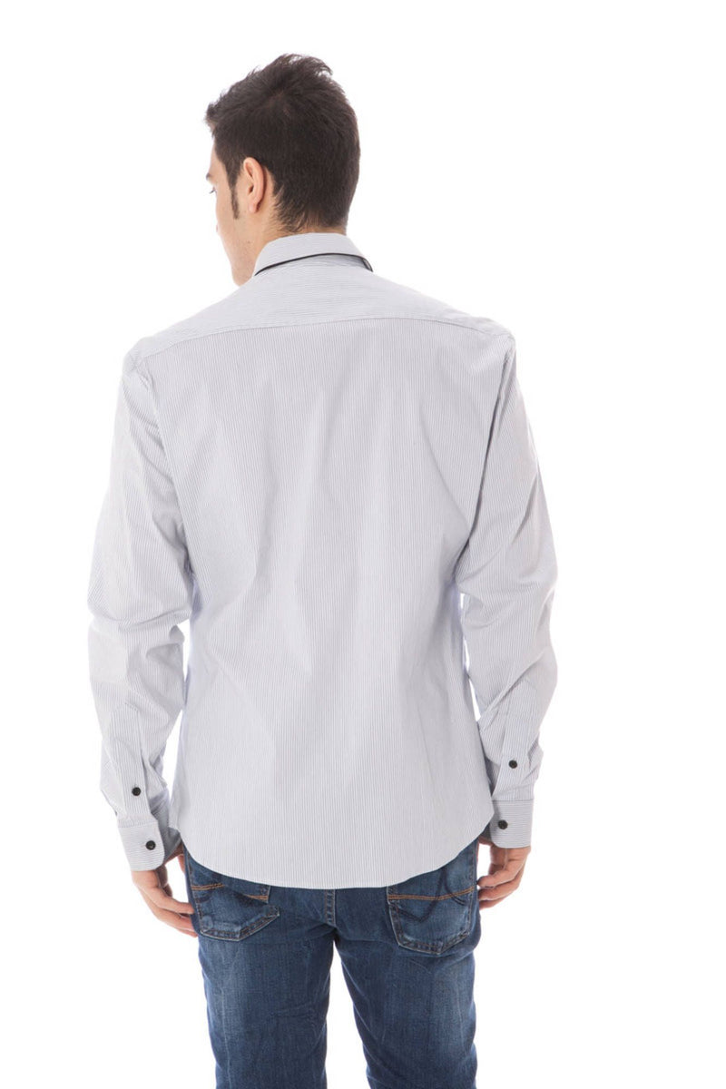 Light Blue Cotton Men Shirt Costume National