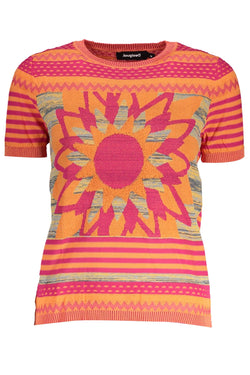 Orange Cotton Women Sweater Desigual