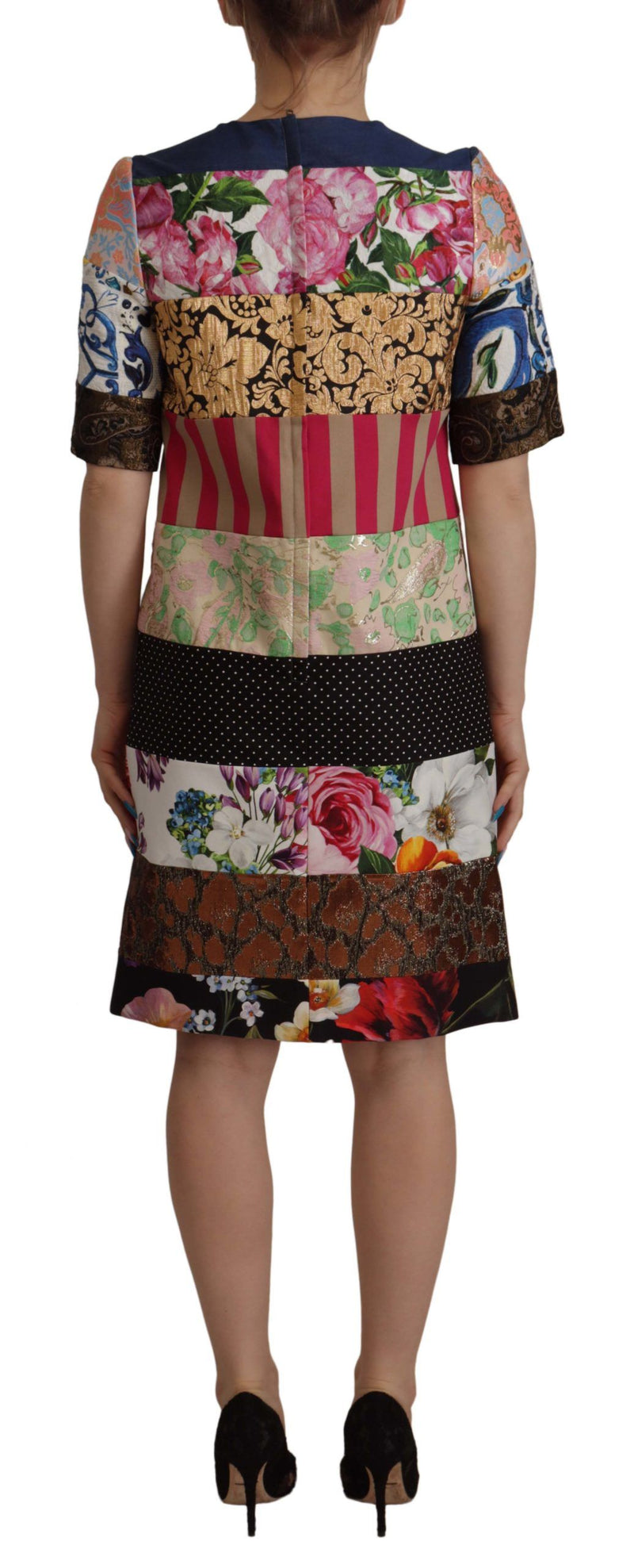 Patchwork Sheath Mini Dress - Multicolor Elegance Dolce & Gabbana