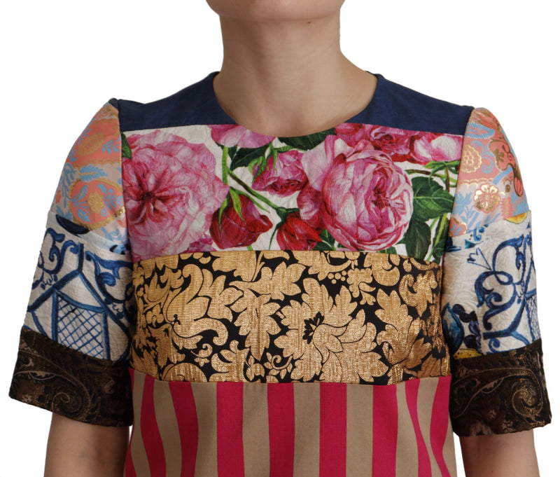 Patchwork Sheath Mini Dress - Multicolor Elegance Dolce & Gabbana